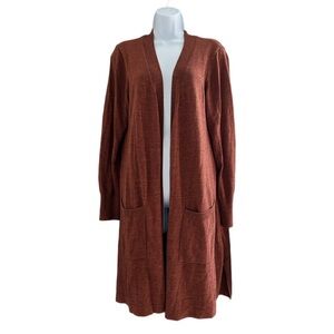 Women's Rust Open Front Cardigan Duster